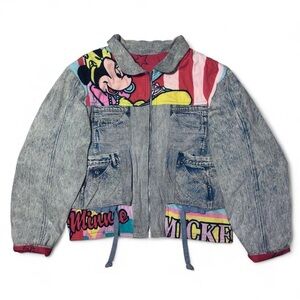 Vintage 90s too cute Guertta Brothers Mickey Mouse Disney denim jacket